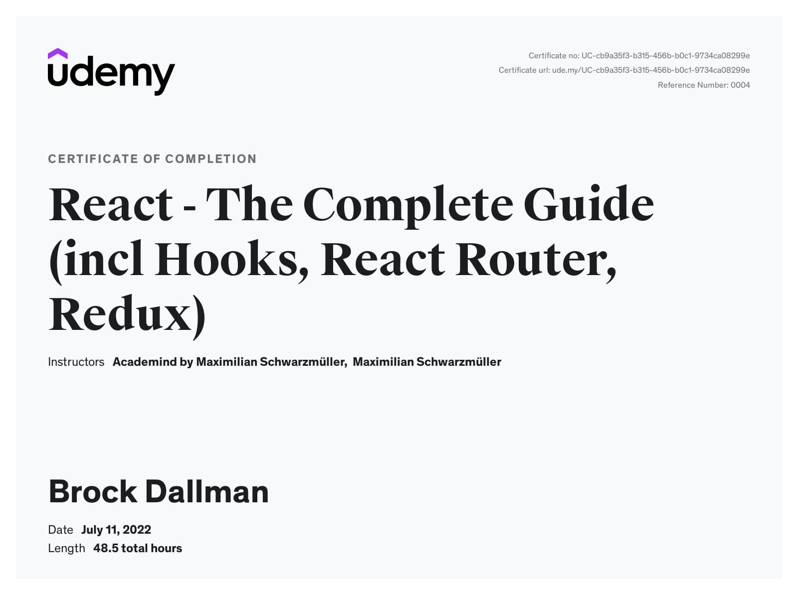 React certification