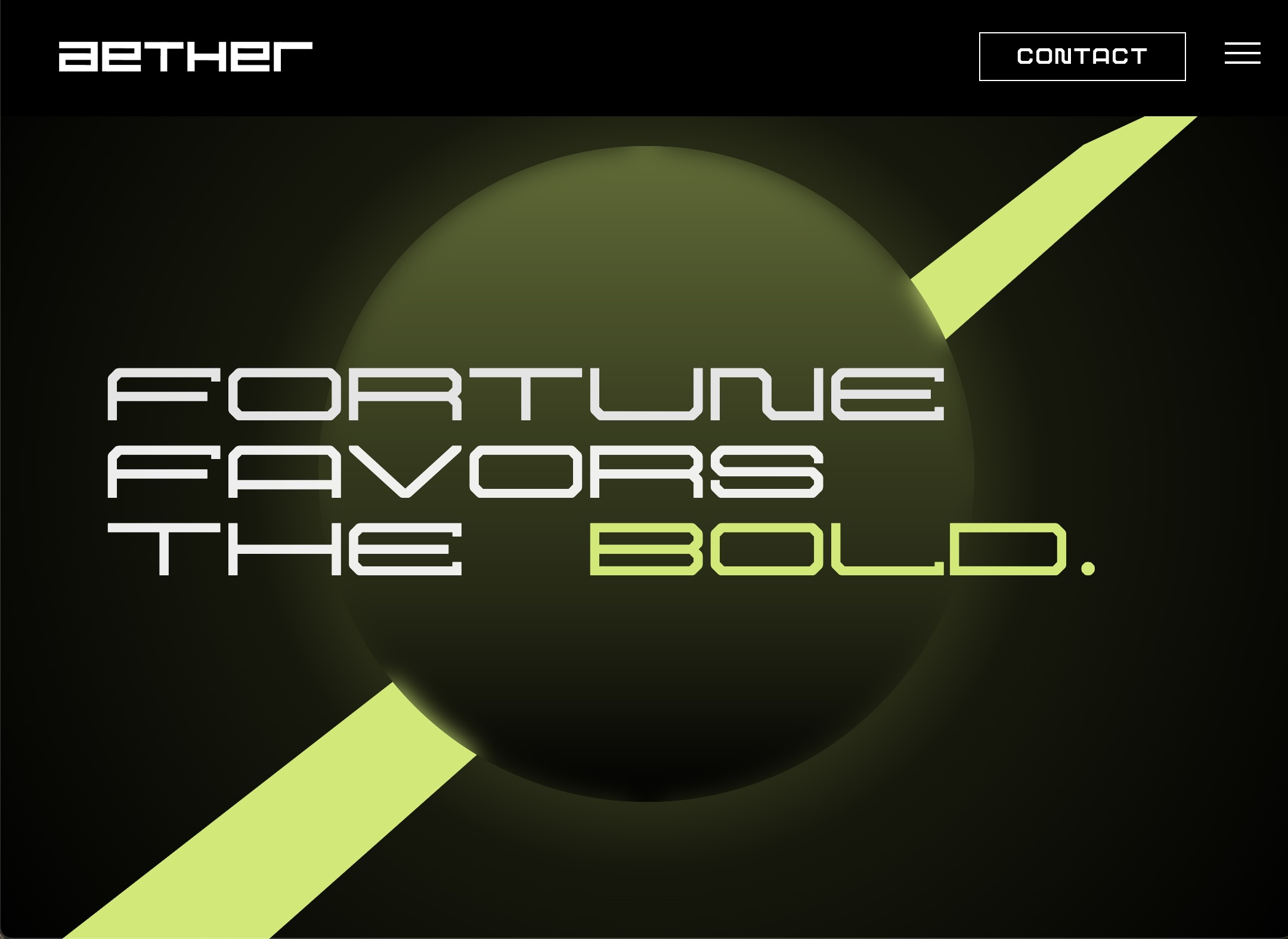 Screen shot of Brock Dallman's Aether website