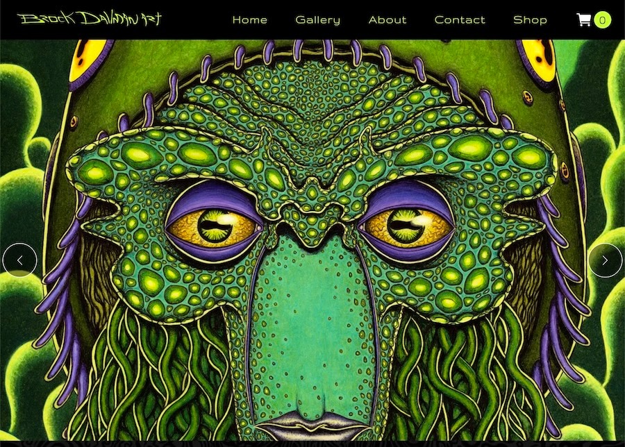 Screen shot of Brock Dallman's Brock Dallman Art website